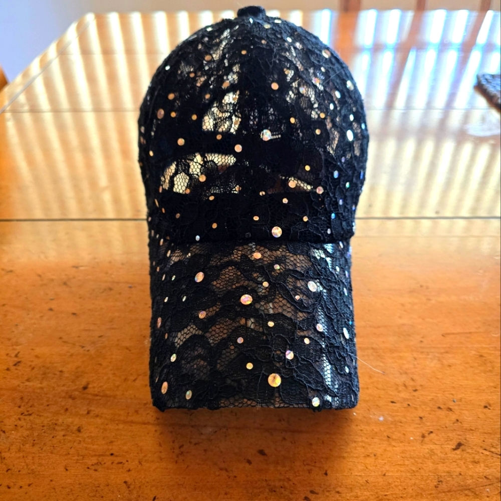 NEW lace and sequin ball cap.